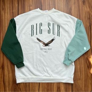 Big Sur green white oversized sweatshirt